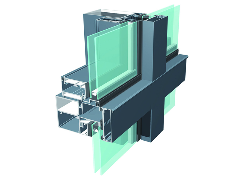 幕墙明框中空玻璃幕墙结构图（穿条）（75mm）丨国家专利产品：智慧“挂钩式”幕墙